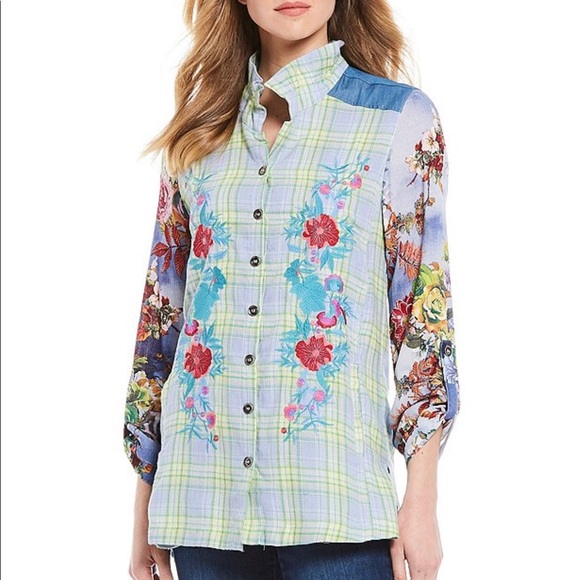 Calessa Tops - FLASH SALE!! Calessa Embroidered Shirt NWOT